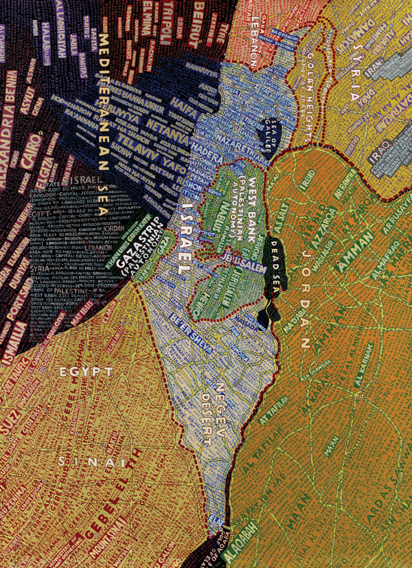 Map of Israel by Paula Scher, Stendhal Gallery